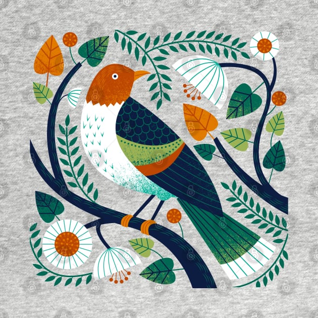 Birdie on a Branch by Lucie Rice Illustration and Design, LLC